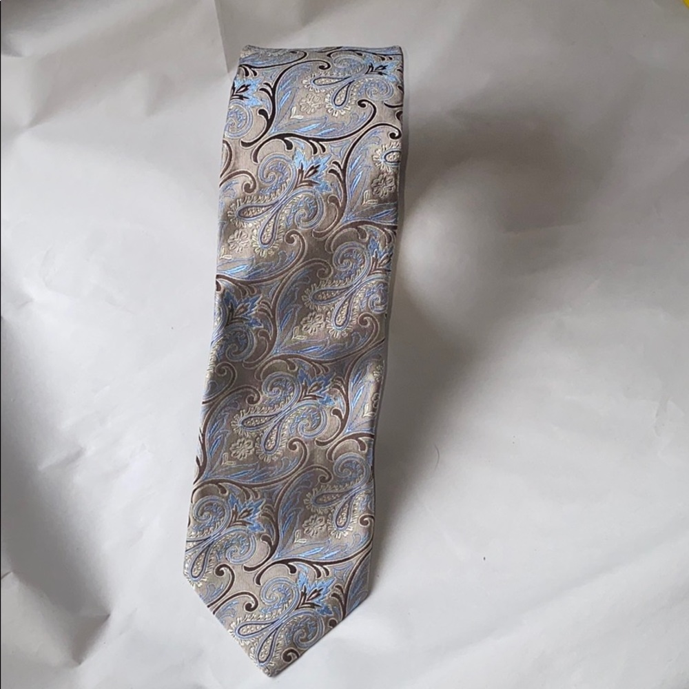 IKE BEHAR Men Grey Purple Silk Tie